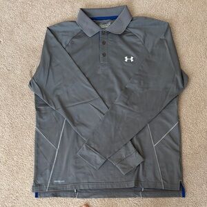 Under Armour Charcoal Gray Long-Sleeve Performance Polo